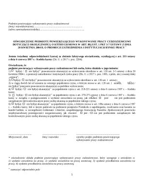 Declaration of Employer Hiring Foreign Worker