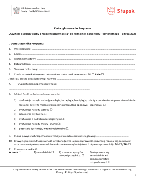 Personal Assistant Program Application Form