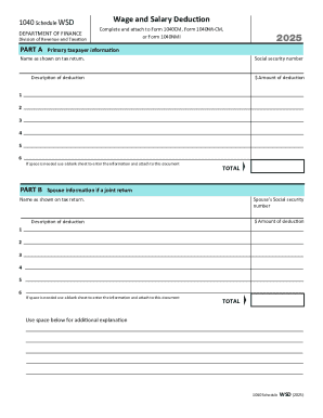 1040 Schedule WSD Wage and Salary Deduction