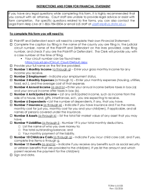 South Dakota Financial Statement Form UJS-023