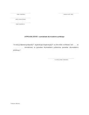 Polish Citizenship Declaration Form