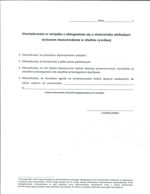 Polish Civil Service Application Form