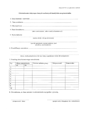 Employee Personal Data Declaration Form