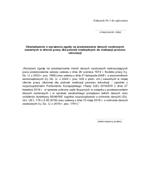 Consent for Personal Data Processing