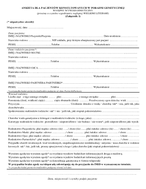 Genetic Consultation Patient Questionnaire