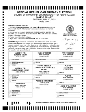 Republican Primary Election Ballot