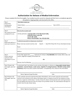 Authorization for Release of Medical Information