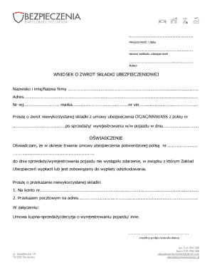 Insurance Premium Refund Application