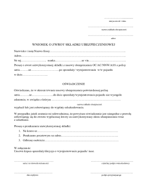 Insurance Premium Refund Application