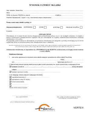 Insurance Premium Refund Request