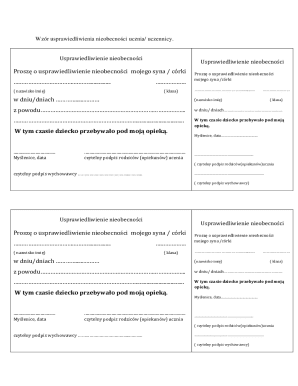 Student Absence Justification Form