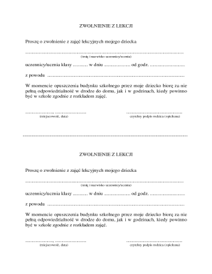 Student Absence Permission Form