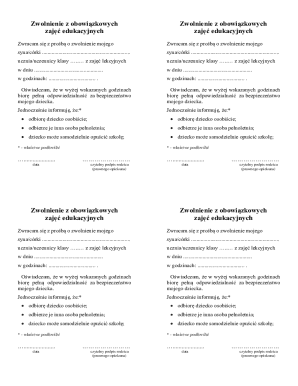 Polish School Excuse Note