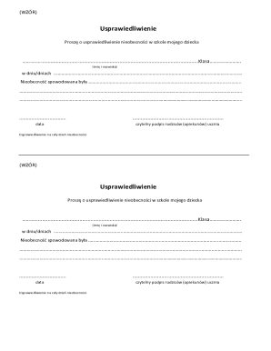 School Absence Justification Form