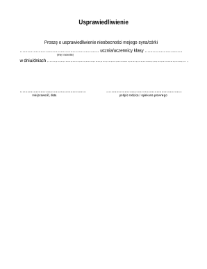 Absence Justification Letter