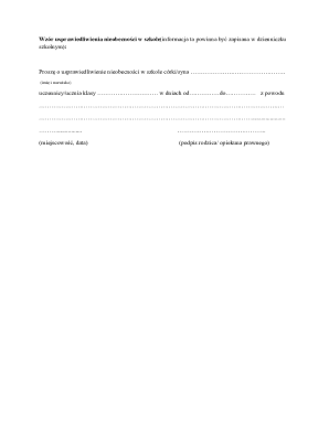 School Absence Justification Form