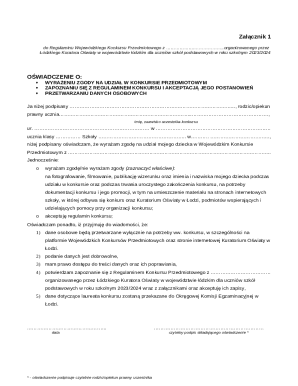 Wojewódzki Konkurs Przedmiotowy Consent Form