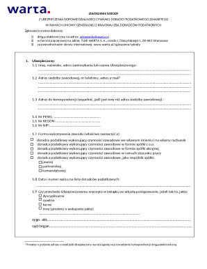Tax Advisor Liability Insurance Claim Form