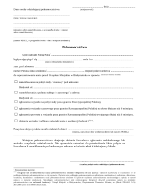 Power of Attorney for Residency Registration