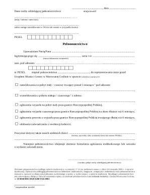 Polish Power of Attorney for Residency Registration