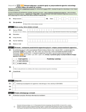 Polish Matura Exam Request Form
