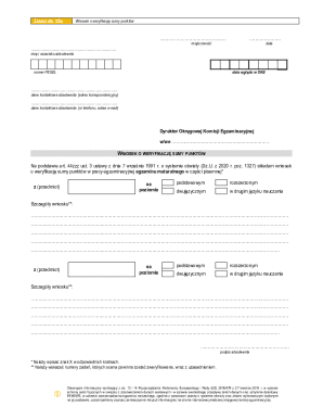 Polish Matura Exam Score Verification Request