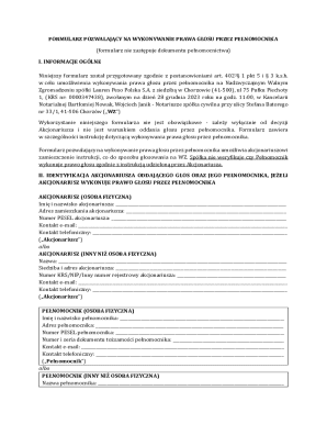 Proxy Voting Form for Lauren Peso Polska S.A.