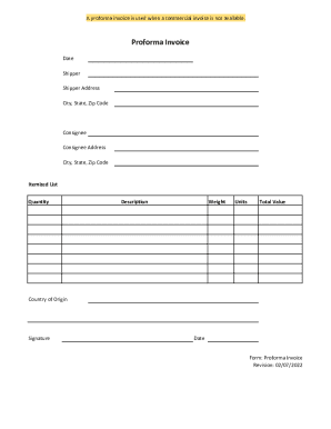 Proforma Invoice Template