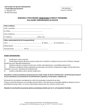 Poland Periodic Financial Assistance Application