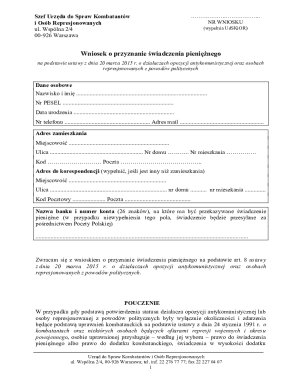 Polish Anti-Communist Oposition Benefits Application