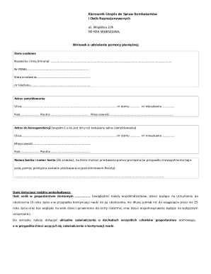Polish Financial Aid Application Form