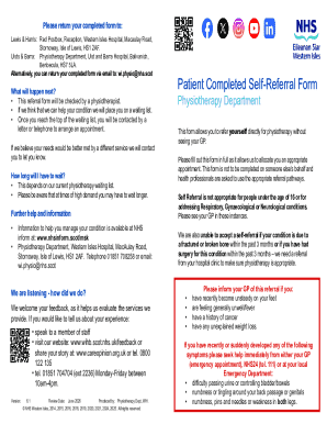 Physiotherapy Self-Referral Form