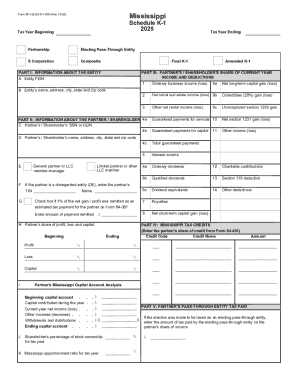 Mississippi Schedule K-1 Form 84-132-25-8-1-000