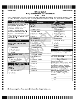City of Monroe W7 Official Ballot