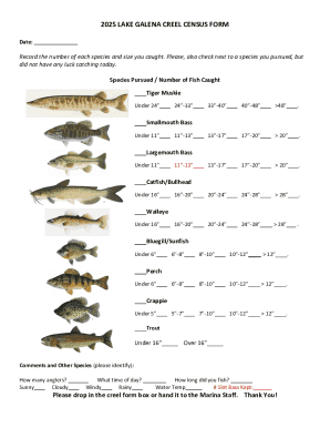 2025 Lake Galena Creel Census Form
