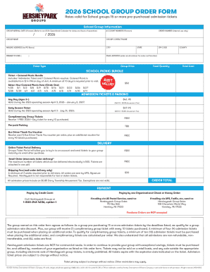2026 School Group Order Form