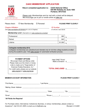 OAKE Membership Application