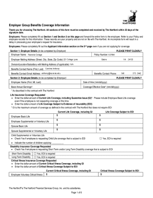 Employer Group Benefits Coverage Information