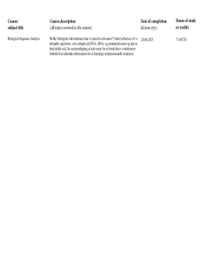 Course Description Form