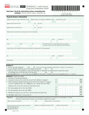 District of Columbia 2024 Schedule L