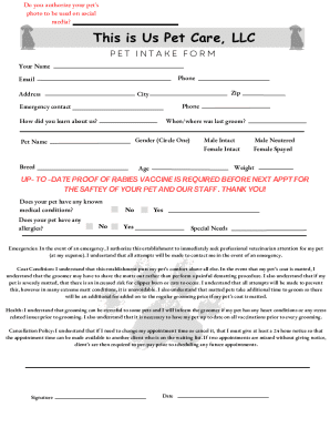 Pet Intake Form