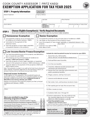Cook County Tax Exemption Application