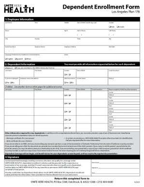 Dependent enrollment form