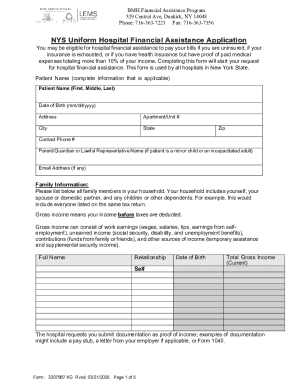 NYS Uniform Hospital Financial Assistance Application