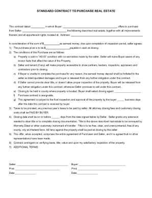 Standard Contract to Purchase Real Estate