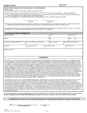 Business Credit Application Form