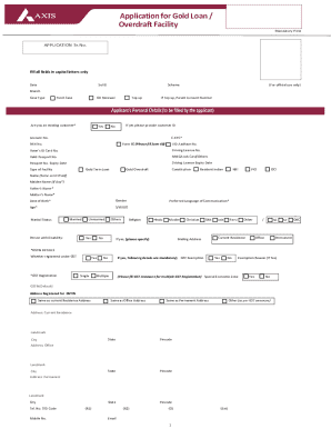 Gold Loan Application Form