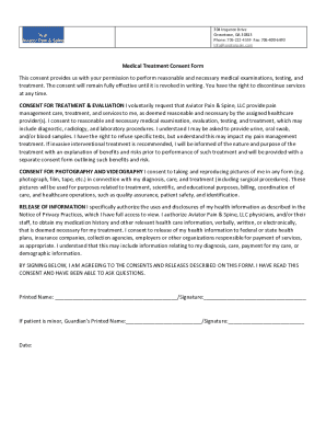 Medical Treatment Consent Form