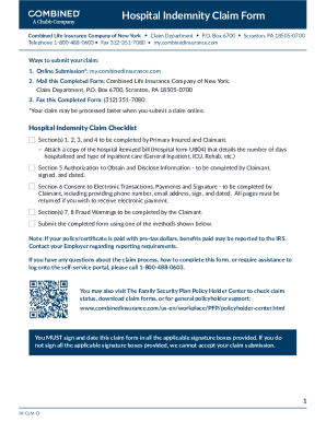 Hospital Indemnity Claim Form