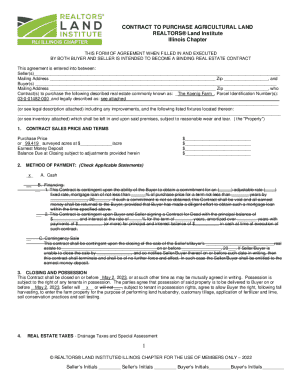 Illinois Agricultural Land Purchase Agreement